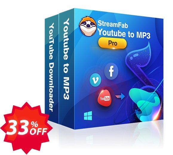 StreamFab YouTube Downloader PRO, Monthly  Coupon code 33% discount 