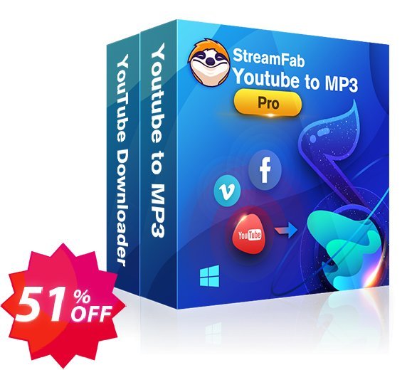 StreamFab YouTube Downloader PRO, Yearly  Coupon code 51% discount 