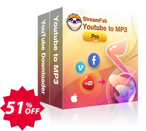 StreamFab YouTube Downloader PRO for MAC Lifetime Coupon code 51% discount 