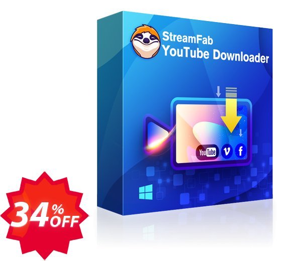StreamFab Youtube Downloader, Monthly  Coupon code 34% discount 