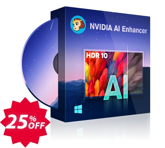DVDFab NVIDIA AI Enhancer 1-Year Plan Coupon code 25% discount 