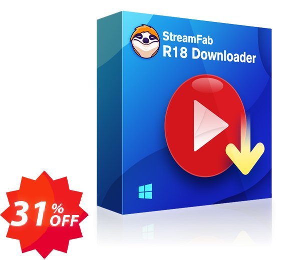 StreamFab R18 Downloader Lifetime Plan Coupon code 31% discount 