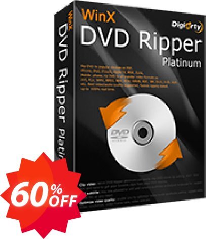 WinX DVD Ripper Platinum Lifetime Coupon code 60% discount 
