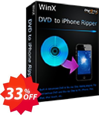 WinX DVD to iPhone Ripper Coupon code 33% discount 