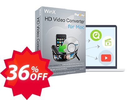 WinX HD Video Converter for MAC Coupon code 36% discount 