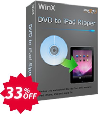 WinX DVD to iPad Ripper Coupon code 33% discount 