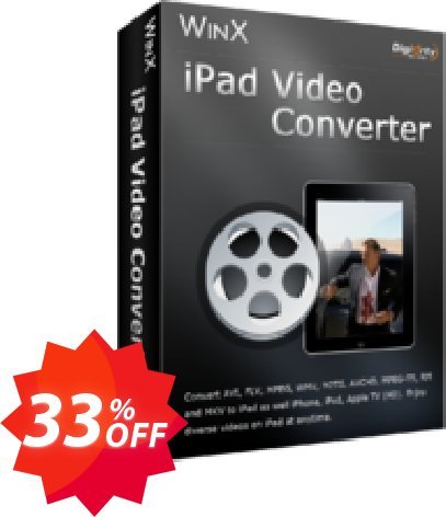 WinX iPad Video Converter Coupon code 33% discount 