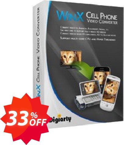WinX Cell Phone Video Converter Coupon code 33% discount 