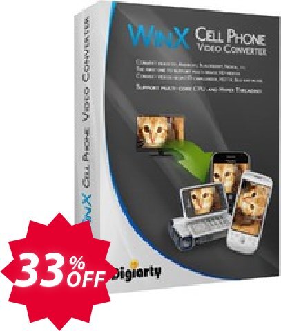 WinX Cell Phone Video Converter Coupon code 33% discount 