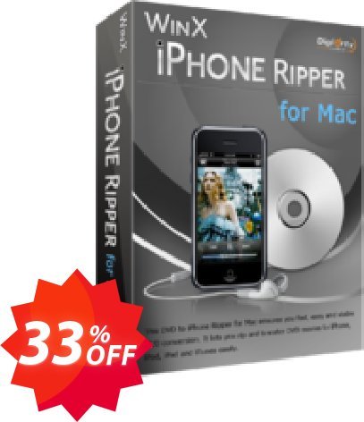 WinX iPhone Ripper for MAC Coupon code 33% discount 