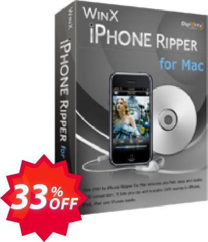 WinX iPhone Ripper for MAC Coupon code 33% discount 