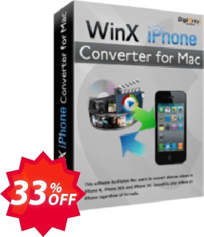 WinX iPhone Converter for MAC Coupon code 33% discount 