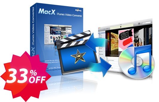 MACX iTunes Video Converter Coupon code 33% discount 