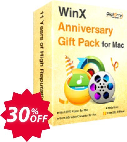 WinX Anniversary Pack for MAC Coupon code 30% discount 