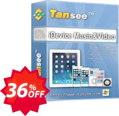 Tansee iOS Music & Video Transfer Coupon code 36% discount 