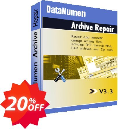DataNumen Archive Repair Coupon code 20% discount 