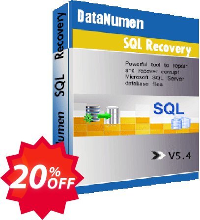 DataNumen SQL Recovery Coupon code 20% discount 