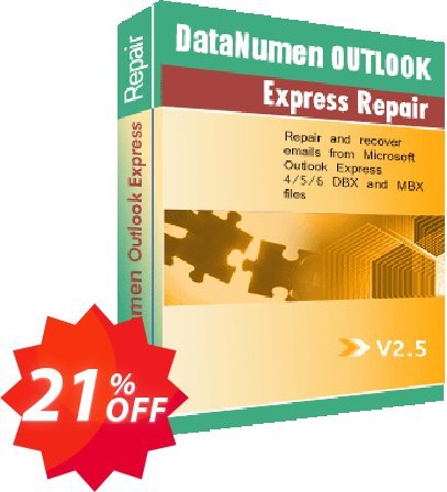 DataNumen Outlook Express Repair Coupon code 21% discount 