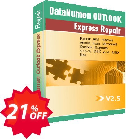 DataNumen Outlook Express Repair Coupon code 21% discount 