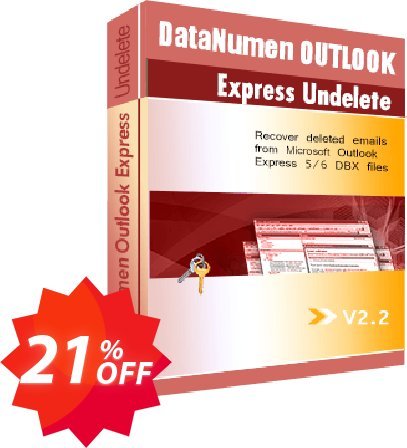 DataNumen Outlook Express Undelete Coupon code 21% discount 
