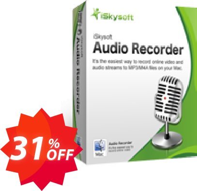 iSkysoft Audio Recorder for MAC Coupon code 31% discount 