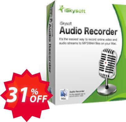 iSkysoft Audio Recorder for MAC Coupon code 31% discount 