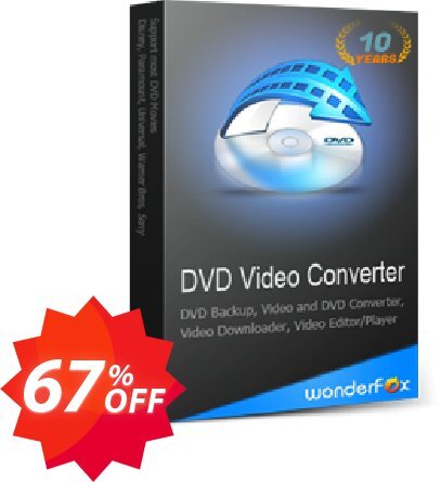 WonderFox DVD Video Converter, Family Pack 5 PCs  Coupon code 67% discount 