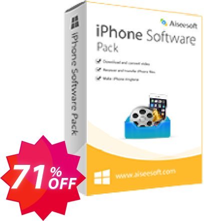 Aiseesoft iPhone Software Pack Coupon code 71% discount 