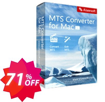 Aiseesoft MTS Converter for MAC Coupon code 71% discount 