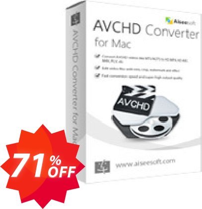 Aiseesoft AVCHD Converter for MAC Coupon code 71% discount 