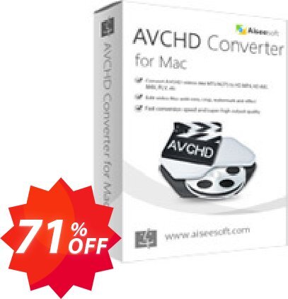 Aiseesoft AVCHD Converter for MAC Coupon code 71% discount 