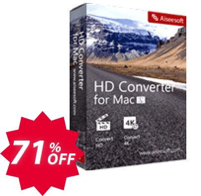 Aiseesoft HD Converter for MAC Coupon code 71% discount 