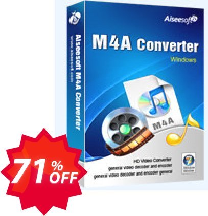Aiseesoft M4A Converter Coupon code 71% discount 