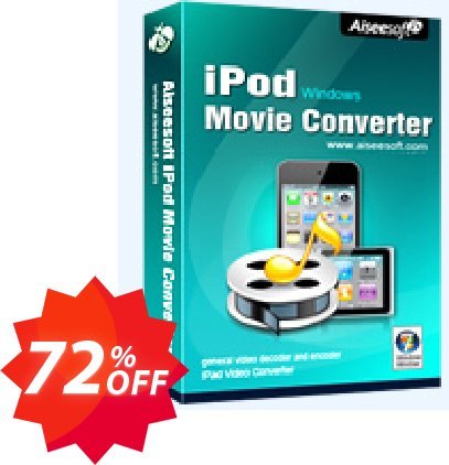 Aiseesoft iPod Movie Converter Coupon code 72% discount 