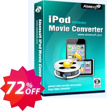 Aiseesoft iPod Movie Converter Coupon code 72% discount 