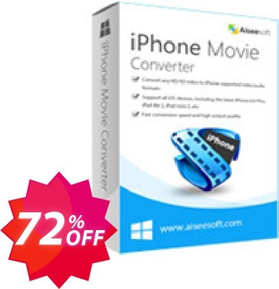 Aiseesoft iPhone Movie Converter Coupon code 72% discount 