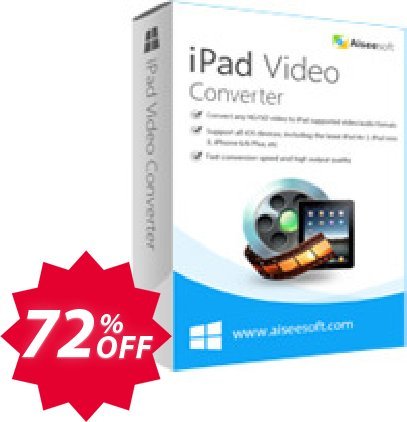 Aiseesoft iPad Video Converter Coupon code 72% discount 