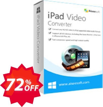 Aiseesoft iPad Video Converter Coupon code 72% discount 