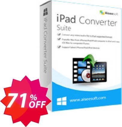 Aiseesoft iPad Converter Suite Coupon code 71% discount 