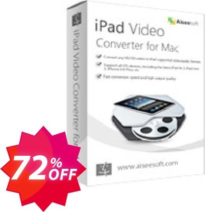 Aiseesoft iPad Video Converter for MAC Coupon code 72% discount 