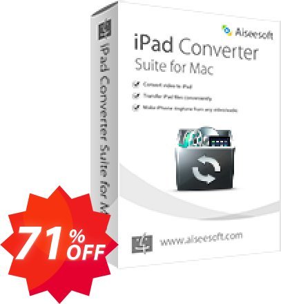 Aiseesoft iPad Converter Suite for MAC Coupon code 71% discount 