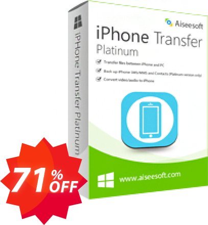 Aiseesoft iPhone Transfer Platinum Coupon code 71% discount 