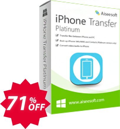 Aiseesoft iPhone Transfer Platinum Coupon code 71% discount 