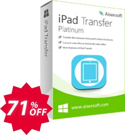 Aiseesoft iPad Transfer Platinum Coupon code 71% discount 