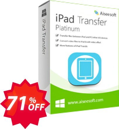 Aiseesoft iPad Transfer Platinum Coupon code 71% discount 