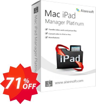 Aiseesoft MAC iPad Manager Platinum Coupon code 71% discount 