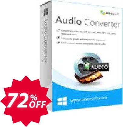 Aiseesoft Audio Converter Coupon code 72% discount 