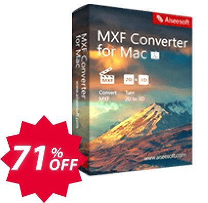 Aiseesoft MXF Converter for MAC Coupon code 71% discount 