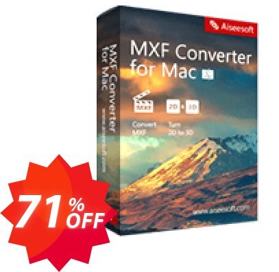 Aiseesoft MXF Converter for MAC Coupon code 71% discount 