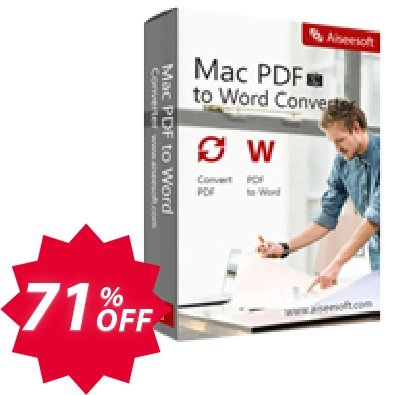 Aiseesoft MAC PDF to Word Converter Coupon code 71% discount 